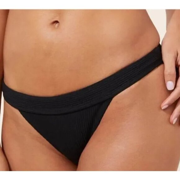 Andie Women's M Banded Cheeky Ribbed Swim Bottom Black NWT 9601 - Picture 1 of 15